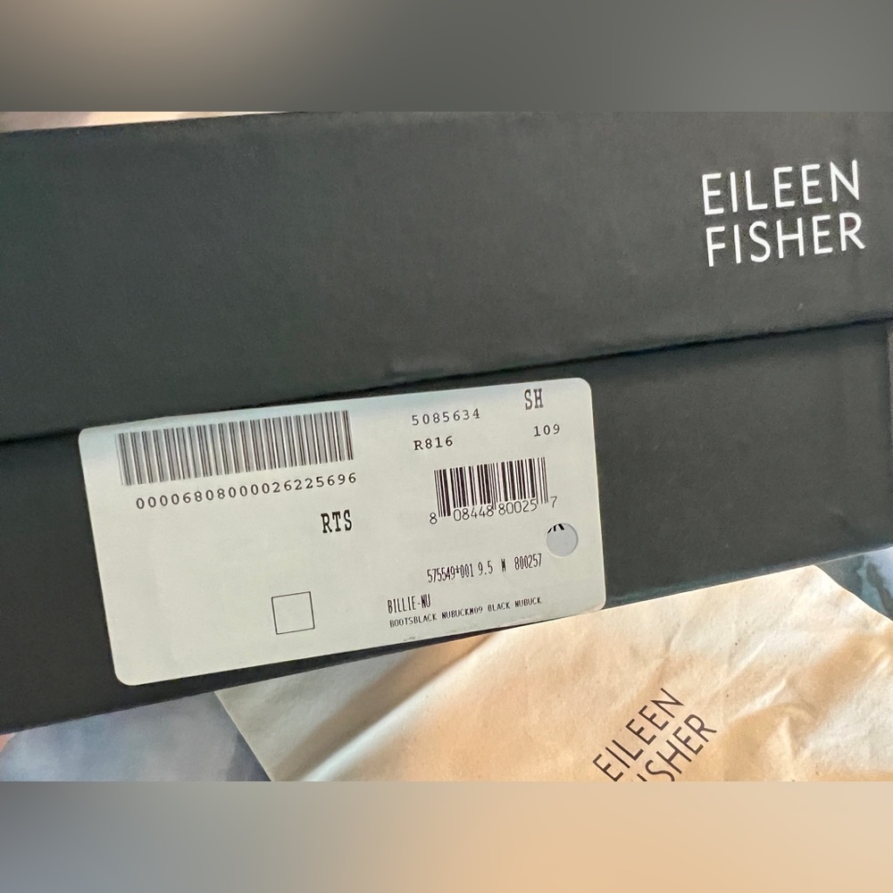 Eileen Fisher Billie Black Nubuck Booties - Size 9.5 - Picture 7 of 8